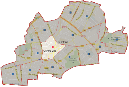 Plan du quatier centre-ville de Montreuil